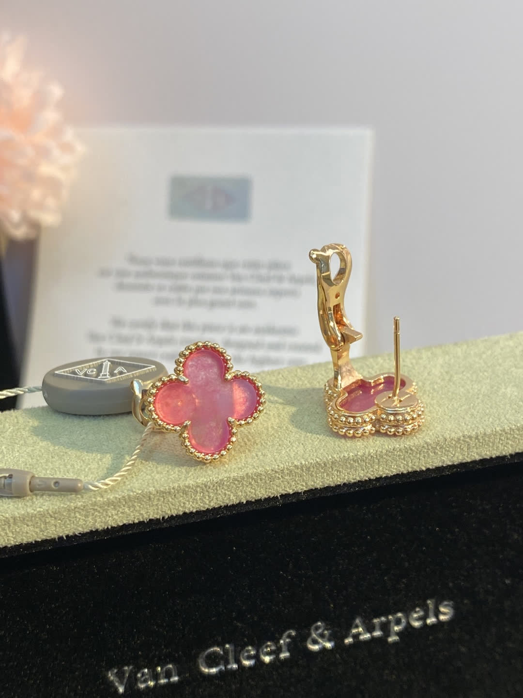 Van Cleef & Arpels Alhambra Pink Earrings